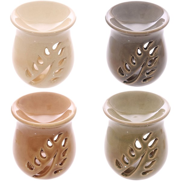 Leaf Cut out Crackle Glaze Burner